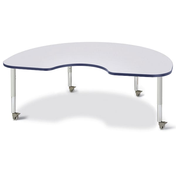 Berries Kidney Activity Table, 48 in. x 72 in., Mobile, Freckled Gray/Navy/Gray